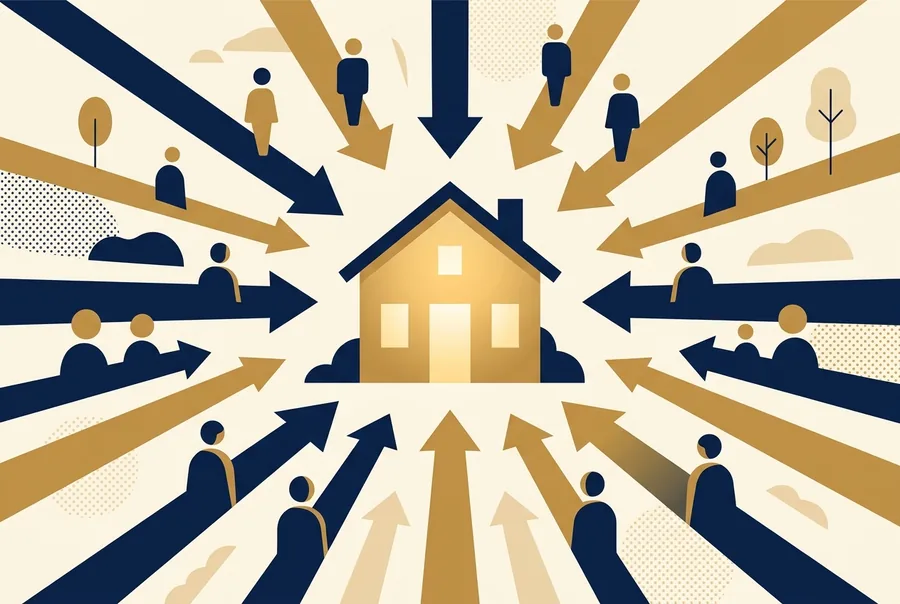 The same house drawing competing interest from buyers converging on it